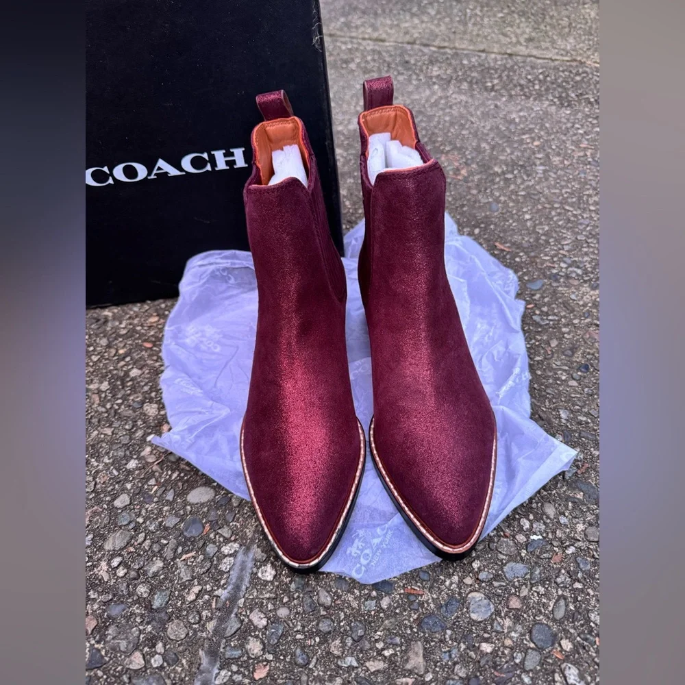 BNWB Authentic Coach Glitter Finish Ankle Boots - Picture 5 of 5